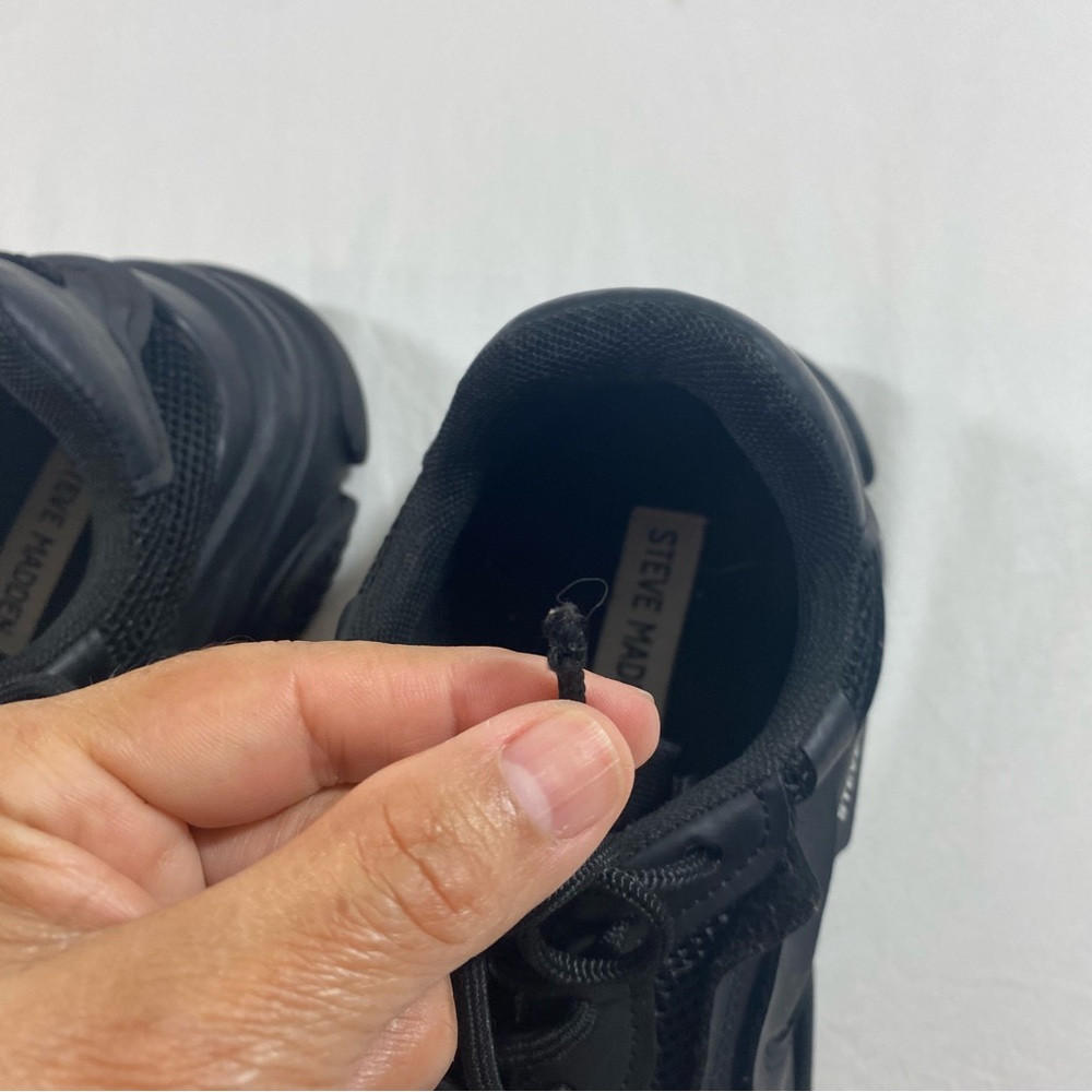 Steve Madden Possess Sneakers Black Lace-Up Sneakers Round toe Mesh upper - Picture 4 of 10